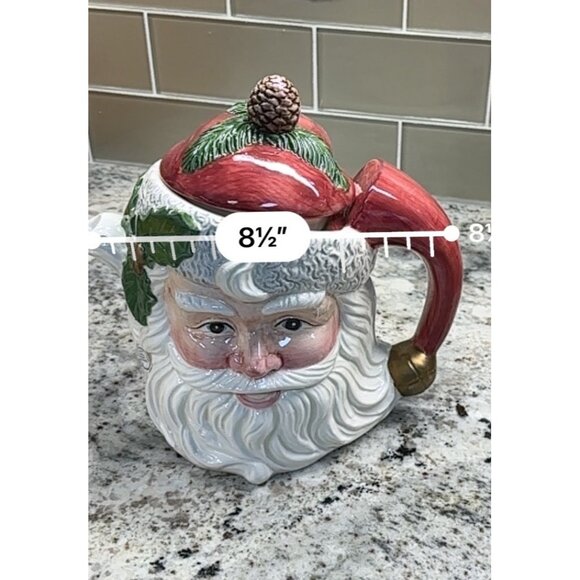 Vtg 1993 Fitz And Floyd Omnibus Santa Claus Hand-Painted Ceramic Teapot Gift - Picture 13 of 13